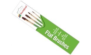 Humbrol Flat Brush Pack Sizes 3,5,7,10mm