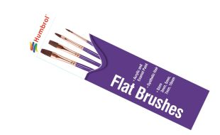 Humbrol Flat Brush Pack Sizes 3,5,7,10mm