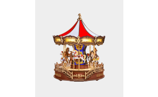 Rolife Classic Carousel Music Box Wooden Model Kit