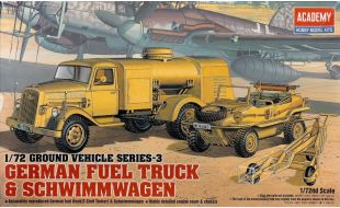 Academy 1/72 Scale WWII German Fuel Truck and Schwimmwagen Model Kit