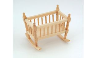 Bare Wood Crib for 12th Scale Dolls House