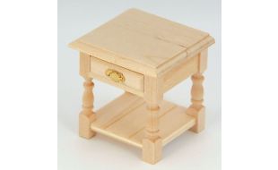 Bare Wood Bedside Table for 12th Scale Dolls House