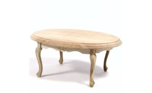 Bare Wood Oval Dining Table for 12th Scale Dolls House