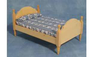 Bare Wood Single Bed for 12th Scale Dolls House