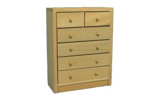 Bare Wood Chest Of Drawers for 12th Scale Dolls House