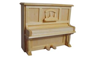 Bare Wood Upright Piano for 12th Scale Dolls House
