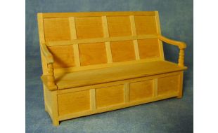 Bare Wood Charles II Settle for 12th Scale Dolls House
