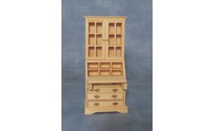 Bare Wood Bookcase Bureau for 12th Scale Dolls House