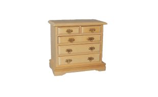 Bare Wood Fancy Chest of Drawers for 12th Scale Dolls House