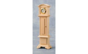 Bare Wood Working Grandfather Clock for 12th Scale Dolls House