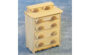 Bare Wood Chest of Drawers for 12th Scale Dolls House