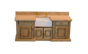 Bare Wood Smallbone sink unit for 12th Scale Dolls House
