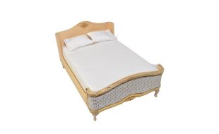 Bare Wood French Style Double Bed for 12th Scale Dolls House