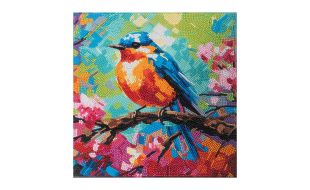 Craft Buddy “Spring Robin” Crystal Art Canvas Kit