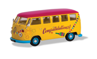 Corgi 1/43 Scale Volkswagen Campervan Congratulations Lets Celebrate Die Cast Model
