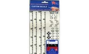 Hull Depth Markings - Metric - Custom Decals - Hull Markings Black 1:24 Scale