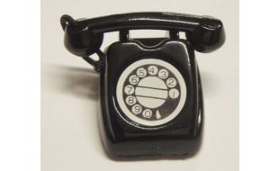 Traditional Black Telephone for 12th Scale Dolls House