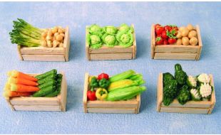 Vegetable Crates x 6 for 12th Scale Dolls House