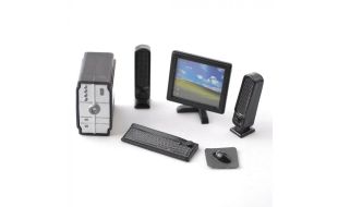 Black Desktop Computer Set for 12th Scale Dolls House