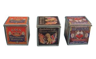 Pack 3 Metal Biscuit Tins for 12th Scale Dolls House