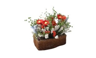 Assorted Flowers in Trough for 12th Scale Dolls House