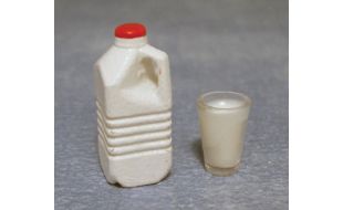 Milk Carton and Glass for 12th Scale Dolls House