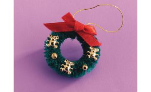 Christmas Teddy Wreath for 12th Scale Dolls House