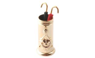 Brass Umbrella Stand with 2 Umbrellas for 12th Scale Dolls House