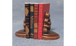 Set of Books and Bookends for 12th Scale Dolls House