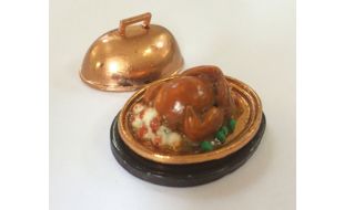 Christmas Dinner On Tray for 12th Scale Dolls House