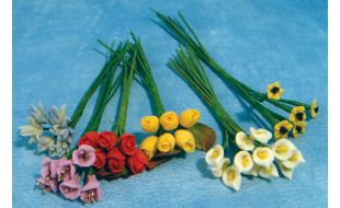 Bunches of Flowers x 6 for 12th Scale Dolls House
