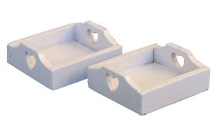 White Trays Pack of 2 for 12th Scale Dolls House