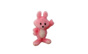 Pink Flocked Rabbit Toy for 12th Scale Dolls House