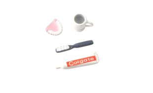 Mug, Toothbrush, Toothpaste and Dentures for 12th Scale Dolls House