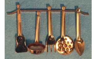 Copper Kitchen Utensils for 12th Scale Dolls House