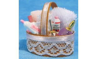Bathroom Toiletries Set in Basket for 12th Scale Dolls House