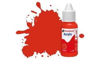 Humbrol Acrylic Dropper Bottles 14ml - Satin - Signal Red