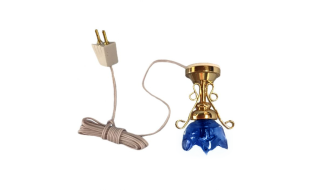 12V Blue Lily Ceiling Light for 12th Scale Dolls House