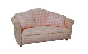 Pink Pattern Sofa for 12th Scale Dolls House