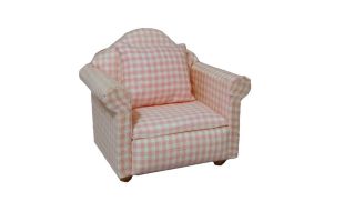Pink Pattern Armchair for 12th Scale Dolls House