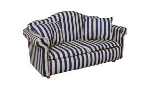 Blue Striped Sofa for 12th Scale Dolls House
