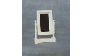 White Swivel Mirror for 12th Scale Dolls House