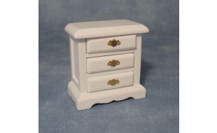 White Bedside Drawers for 12th Scale Dolls House