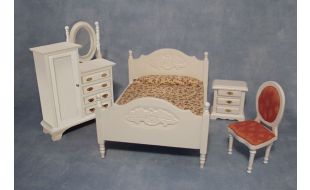 White Bedroom Set for 12th Scale Dolls House