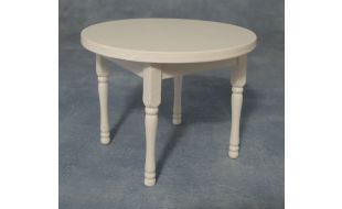 White Round Table for 12th Scale Dolls House