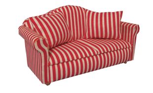 Red Striped 2 Seat Sofa for 12th Scale Dolls House