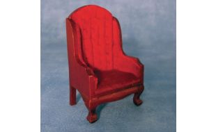 Red Fireside Chair for 12th Scale Dolls House