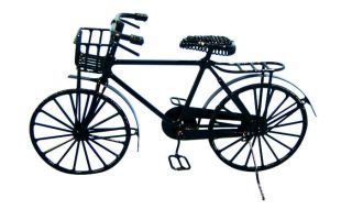 Black Bicycle with Shopping Basket for 12th Scale Dolls House