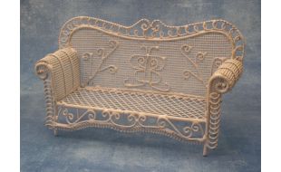 White Metal Garden Bench for 12th Scale Dolls House