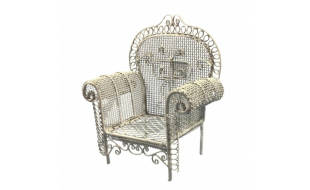 White Garden Armchair for 12th Scale Dolls House